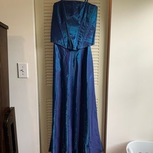 Blue party dress.